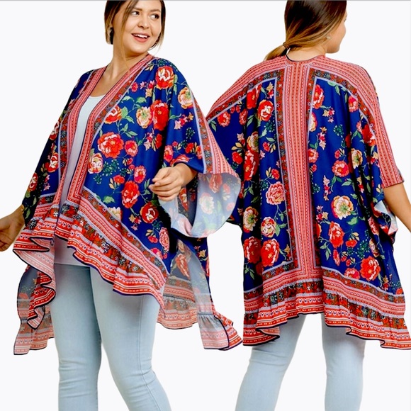 Umgee Other - LAST 1 Umgee NWT BLUE Boutique Kimono Plus